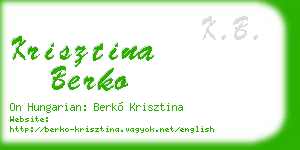 krisztina berko business card