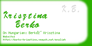 krisztina berko business card